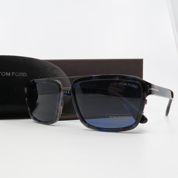 Tom Ford TF 780 55V New Blue Havana/ Blue ANDERS Sunglasses 58mm with box - Picture 7 of 7
